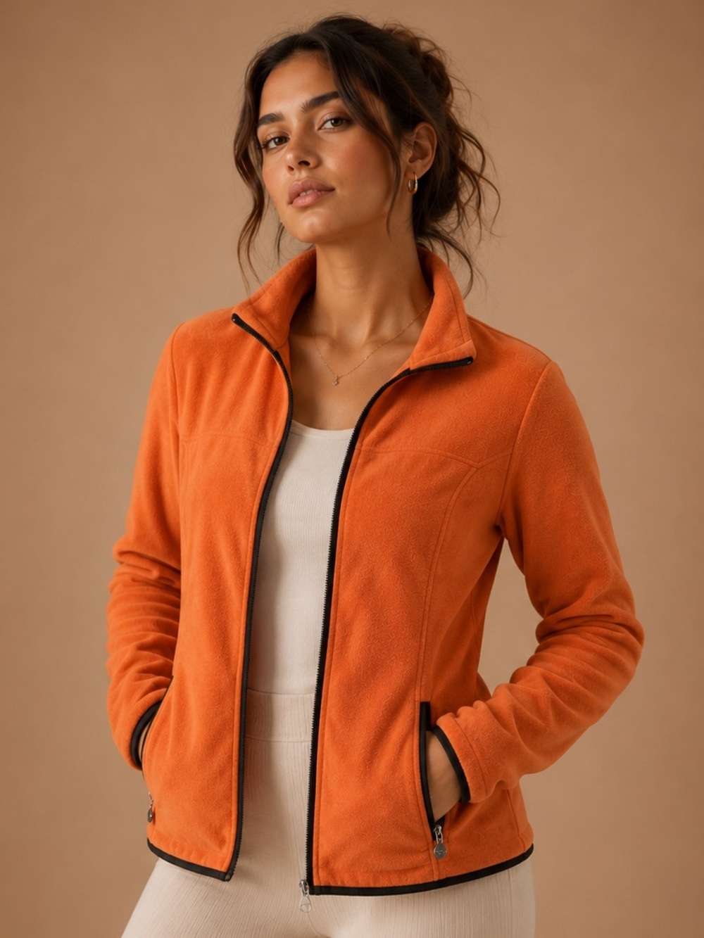 Golfino Orange Full Zip Performance Golf Jacket Size 8
